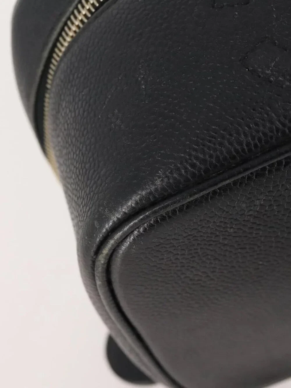 CHANEL Vanity Pouch Leather 2 Set Black CC Auth BA12664